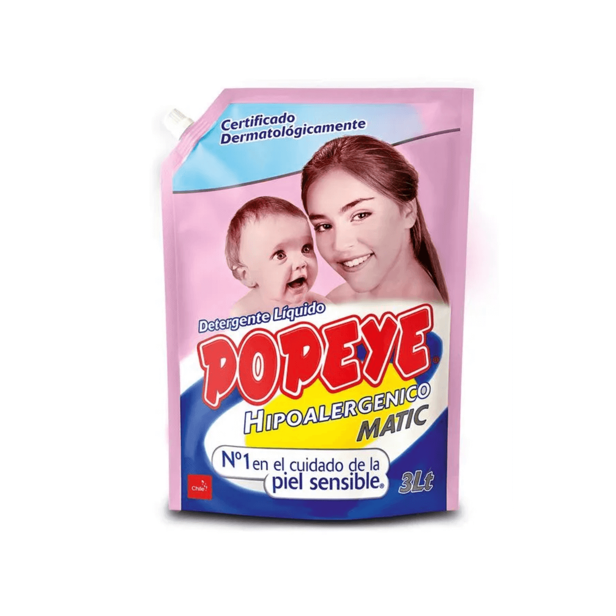 DETERGENTE LÍQUIDO POPEYE BEBÉ HIPOALERGÉNICO DOYPACK 3 L