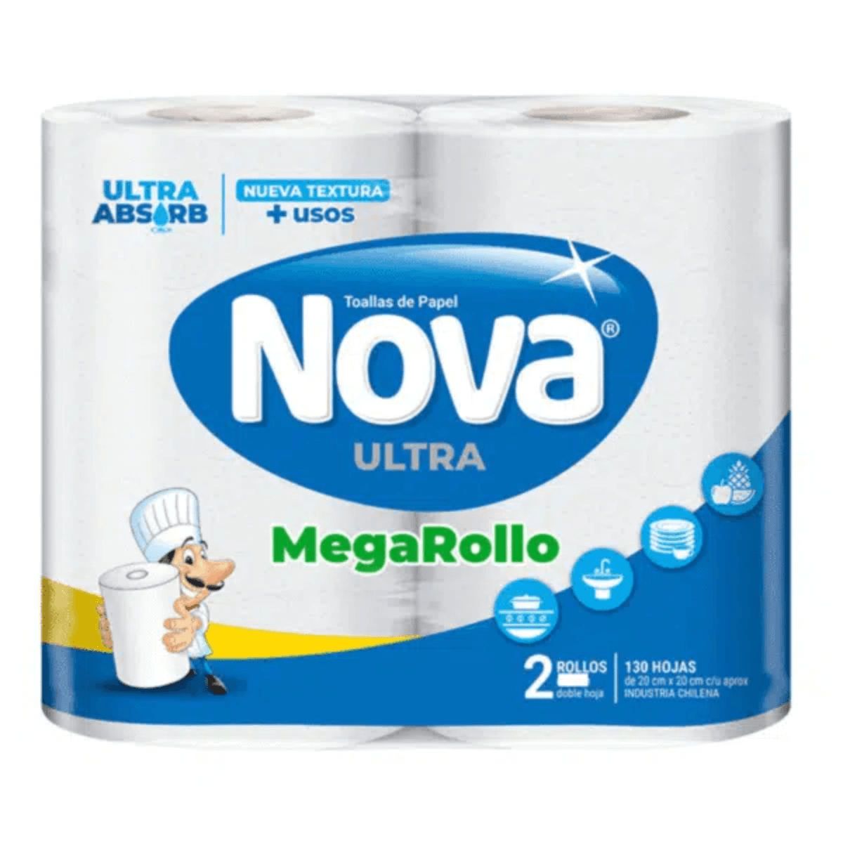 TOALLA DE PAPEL MEGAROLLO ULTRA NOVA 24 MTS X 2
