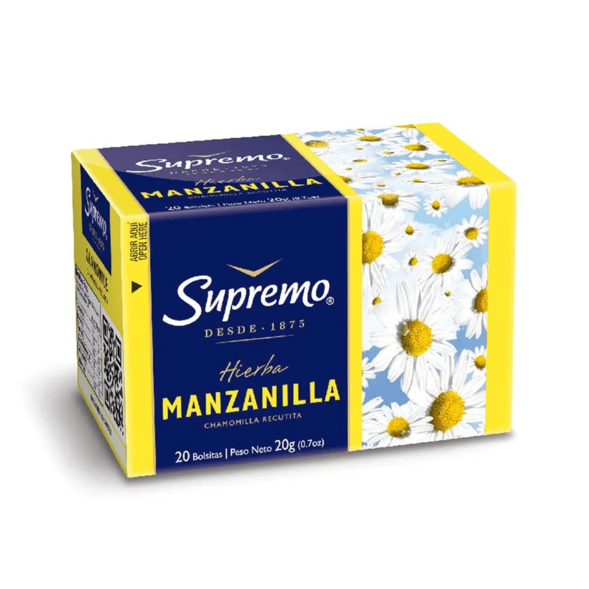 SUPREMO TÉ HIERBA MANZANILLA CAJA 20 G 20 BOLSITAS