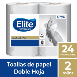 TOALLA DE PAPEL ELITE DOBLE HOJA 2 UN X 24 M