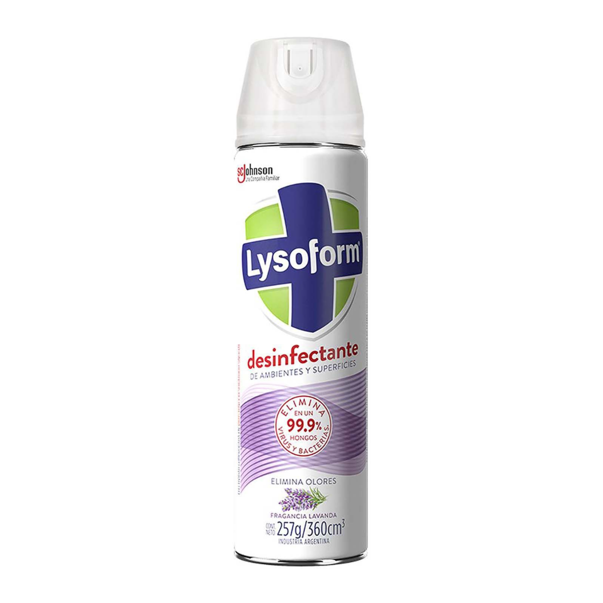 LYSOFORM AEROSOL DESINFECTANTE DE AMBIENTES Y ELIMINADOR DE OLORES LAVANDA 257 GR