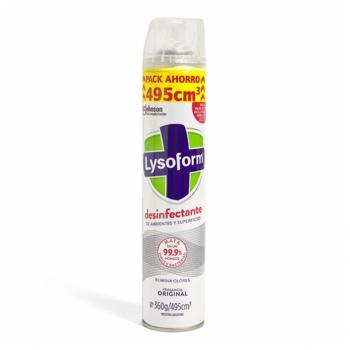 LYSOFORM AEROSOL DESINFECTANTE DE AMBIENTES Y ELIMINADOR DE OLORES ORIGINAL 360 GR
