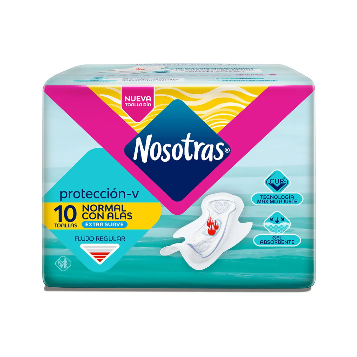 NOSOTRAS NORMAL CON ALAS PROTECCIÓN V 10 TOALLAS