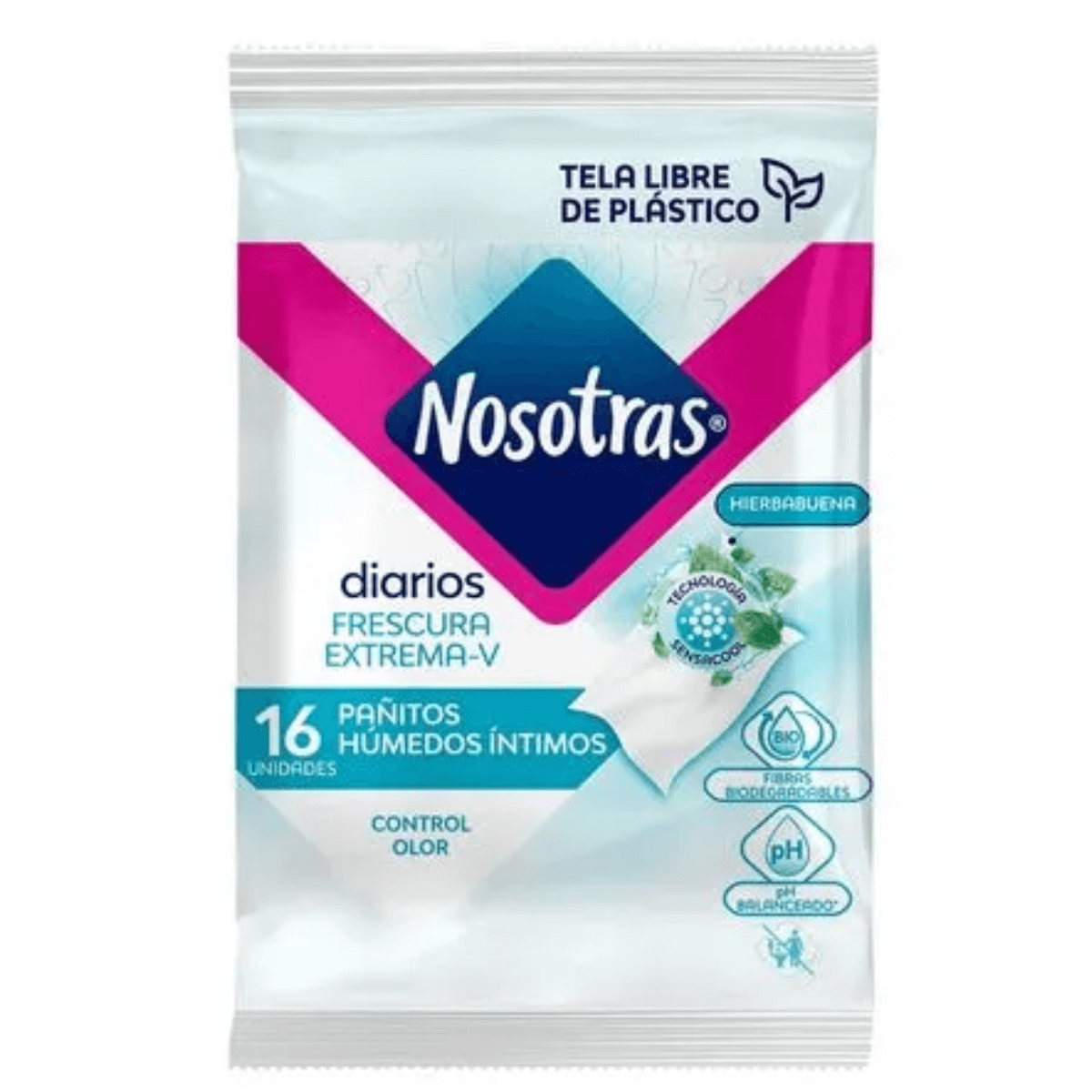 NOSOTRAS PAÑITOS HÚMEDOS ÍNTIMOS FRESCURA EXTREMA V 16 UND