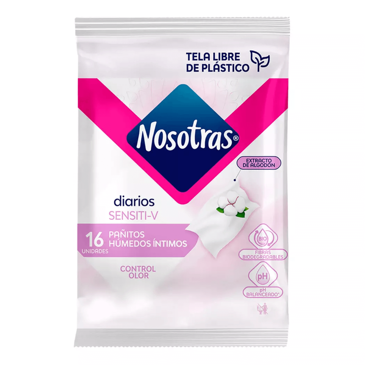 NOSOTRAS PAÑITOS HÚMEDOS ÍNTIMOS SENSITI V 16 UND