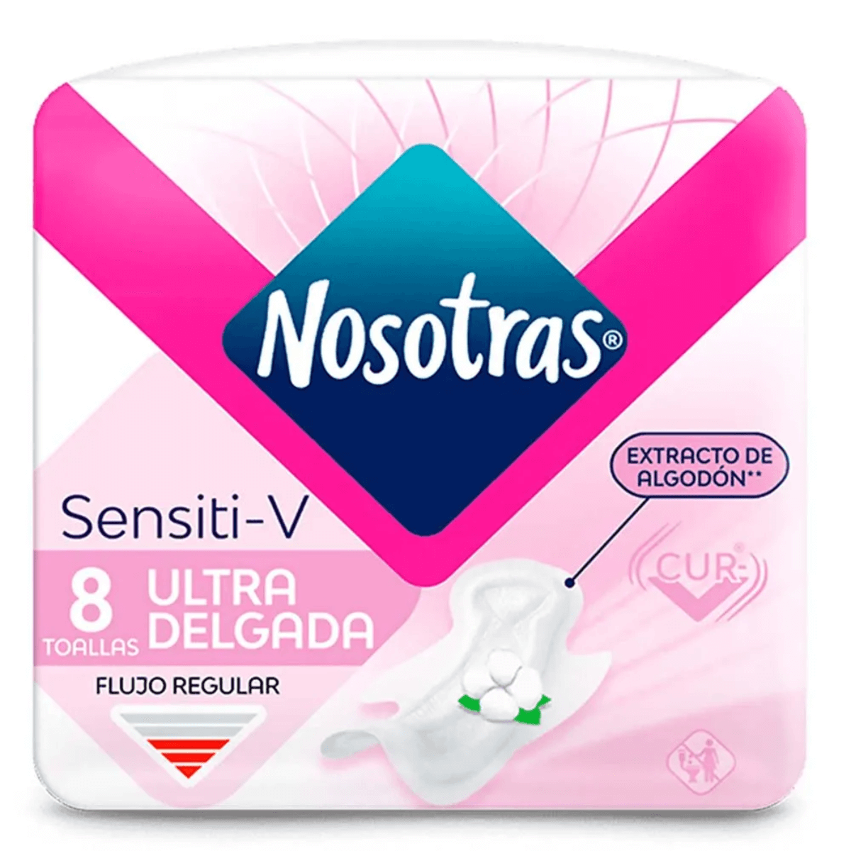 NOSOTRAS ULTRA DELGADA CON ALAS SENSITI V ALGODÓN 8 TOALLAS