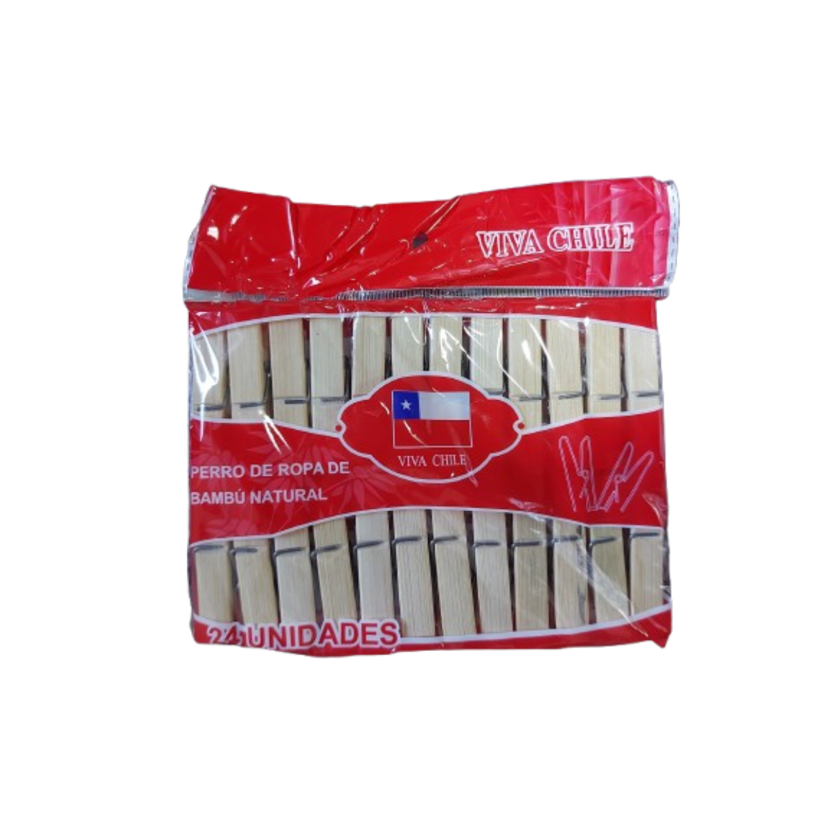 PINZAS DE MADERA PARA ROPA X 24 UND