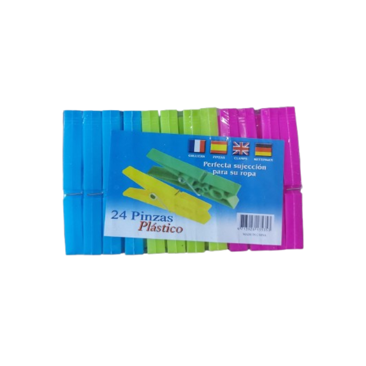 PINZAS PLÁSTICAS PARA ROPA X 24 UND