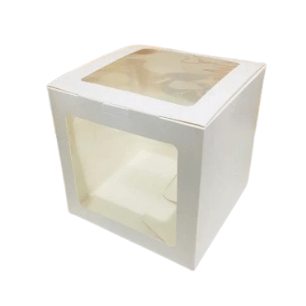 CAJA TORTA CON DOBLE VISOR BLANCA 25x25x25 cm