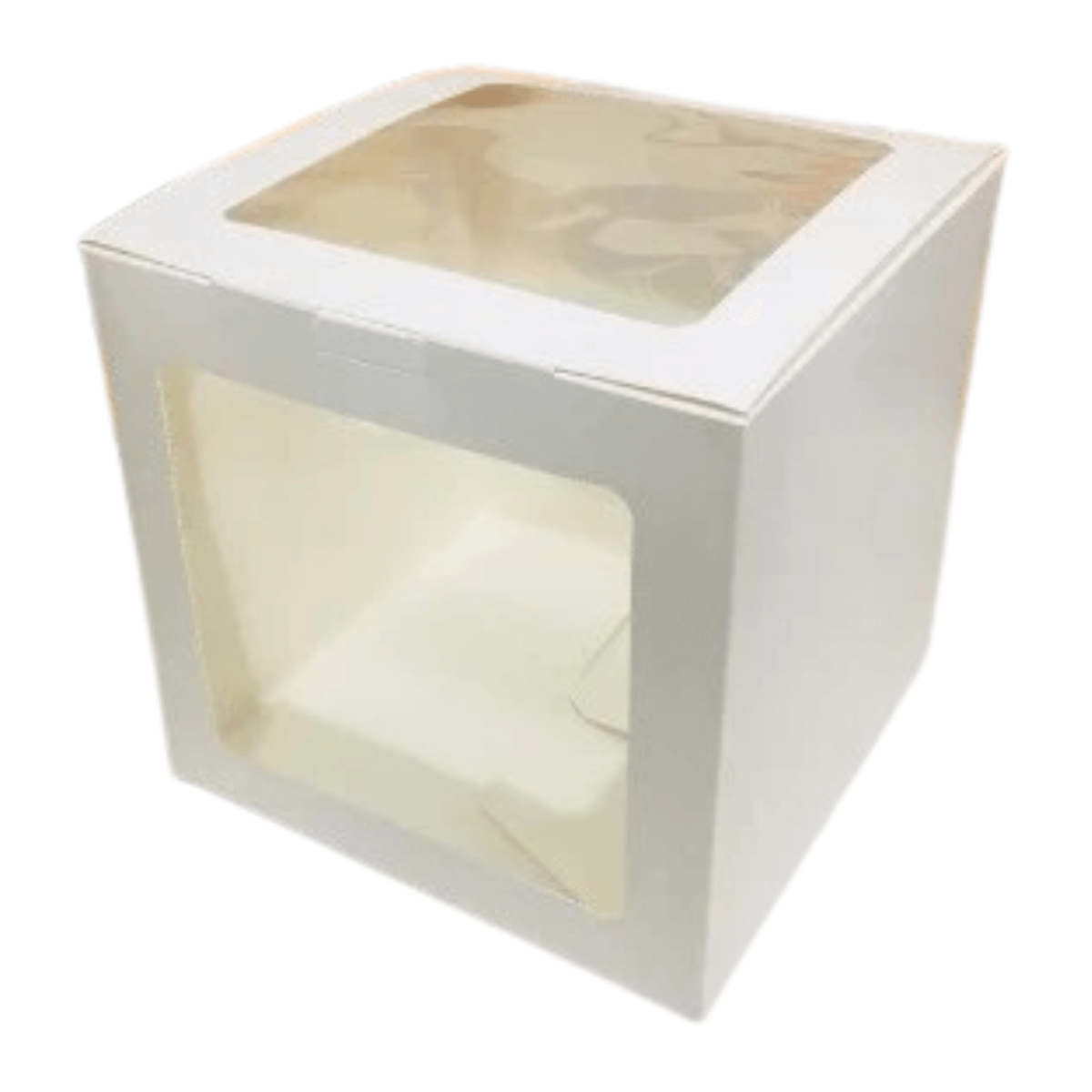 CAJA TORTA CON DOBLE VISOR BLANCA 30x30x30 cm