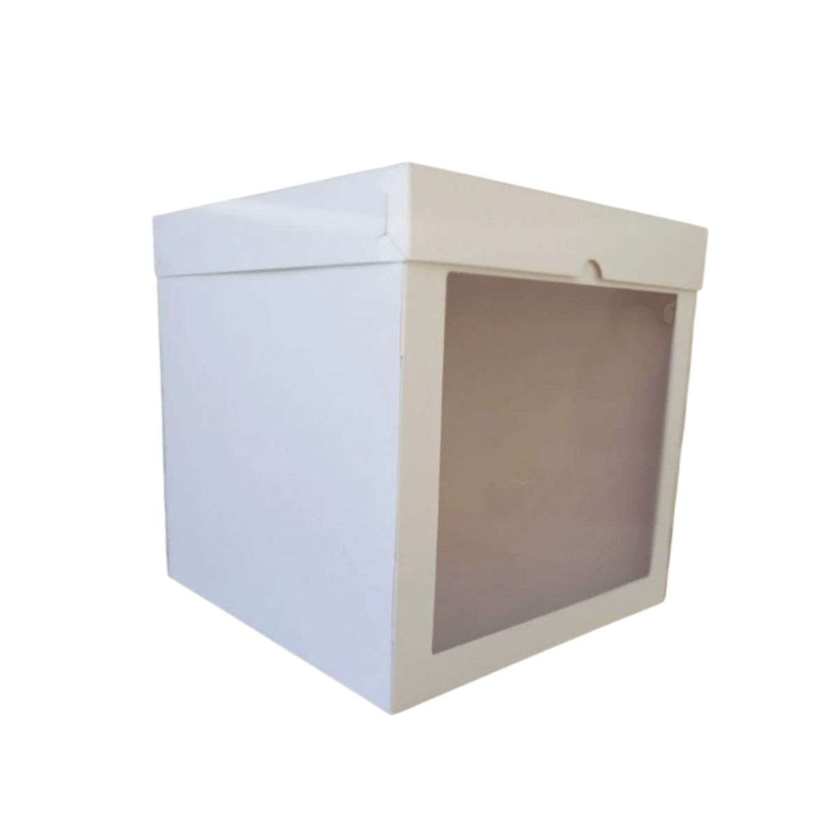 CAJA TORTA CON VISOR BLANCA 20x20x20cm