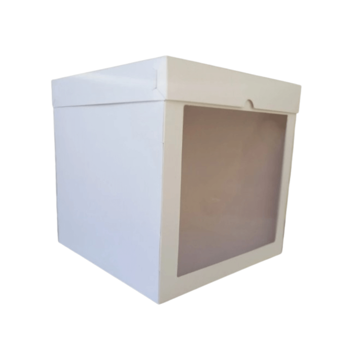 CAJA TORTA CON VISOR BLANCA 26x26x26 cm