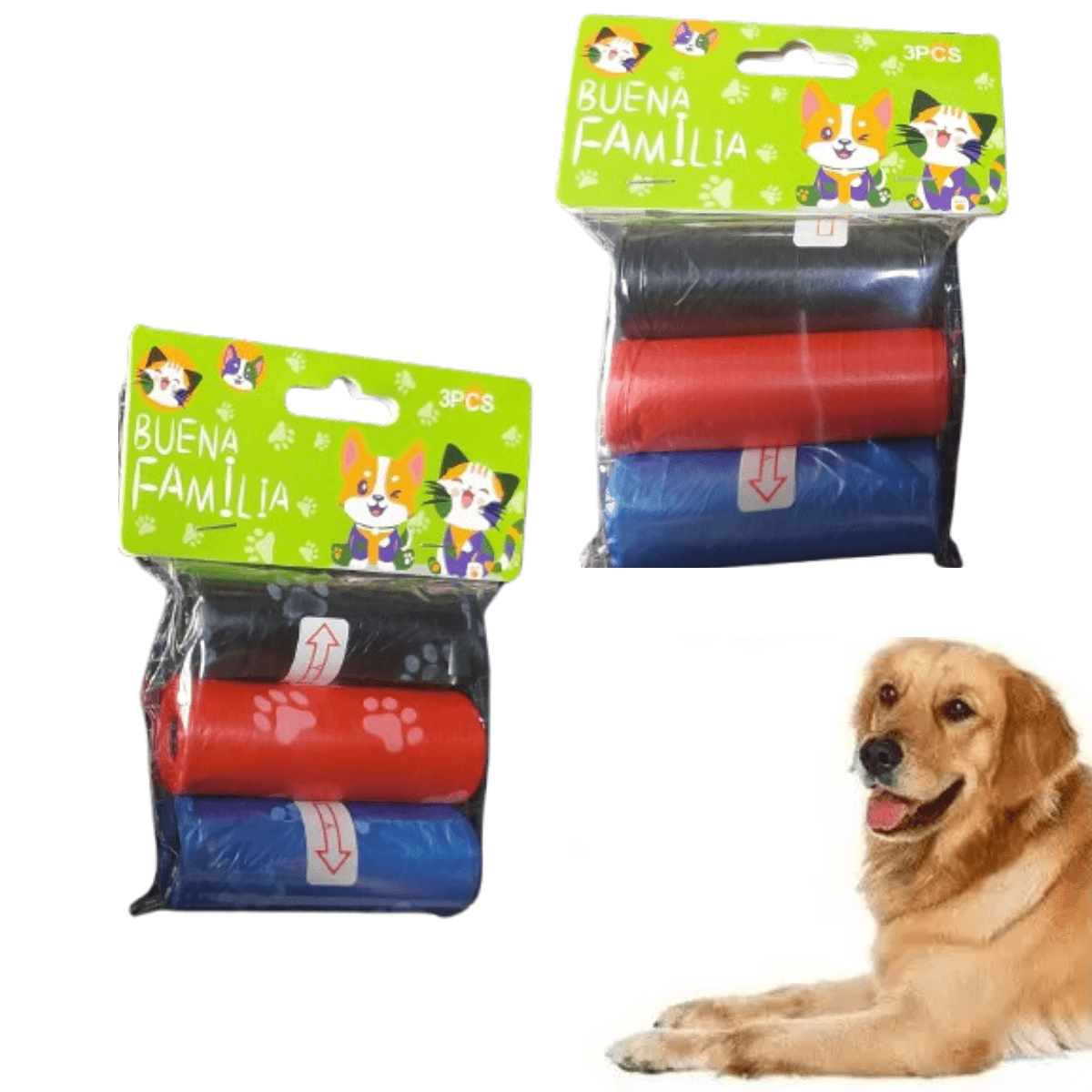 Bolsas para Desechos de Mascotas Pack de 3 Rollos para Dispensador